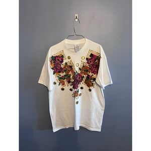 Women's‎ K.W.B.L Los Angeles Hand Painted Abstract Art Single Stitch OS T-Shirt